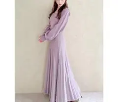 【新品】RESEXXY リゼクシー ニット フレア　ワンピース パープル　秋服