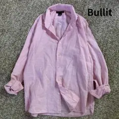 【美品✨】 Bullit カッタウェイシャツ Lサイズ ピンク リネン混 日本製