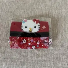 ハローキティ ティッシュケース鈴付き赤黒