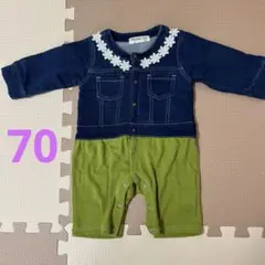 ロンパース　デニム