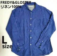【FREDY&GLOSTER・Lサイズ】リネン100％ 長袖シャツ
