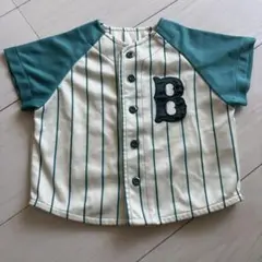 O&G ストライプ柄ラグランシャツ 80
