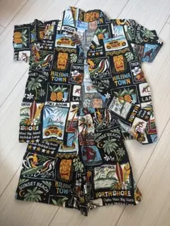 美品 RJC アロハシャツ 短パン セット 100-110