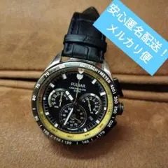 PULSAR クロノグラフ 時計 黒/黄色