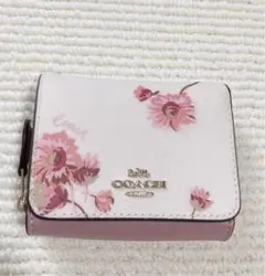 【新品未使用】コーチ COACH 花柄 ミニ財布 フローラル 三つ折り財布