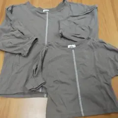 ペアマノン　親子お揃え　アースカラーTシャツ2枚セット