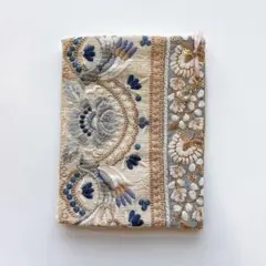 インド刺繍リボンのブックカバー　文庫サイズ