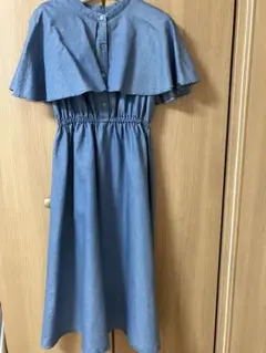 <美品>Lax Dan Tia デニムシャツワンピース 半袖