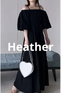 【超美品✨】Heather 2WAYワンピースブラックSサイズデート着やせ効果