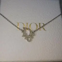 希少 Christian Dior ロゴ ラインストーン ネックレス