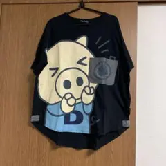 豚キャラクター 半袖Tシャツ 黒　店舗サイズ3