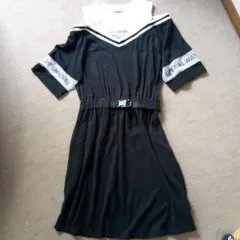 papellapiz ブラックワンピース 半袖