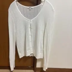UNIQLO Mサイズ ホワイト 白　カーディガン