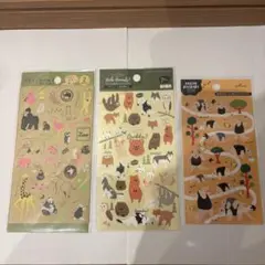 【未使用】どうぶつ柄　シール　ステッカー　3種まとめ売り