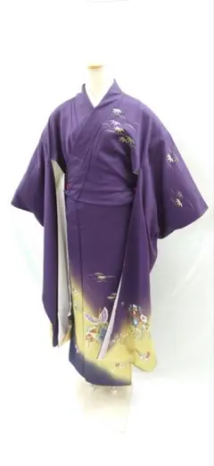 FN9650k 早い者勝ち!着物 豪華 振袖 正絹 紫 157〜167cm