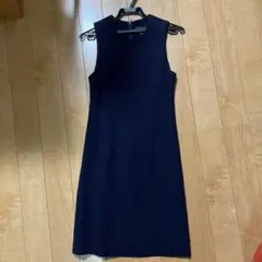 ネイビー　上品系ノースリーブワンピース　Mサイズ　イタリア製
