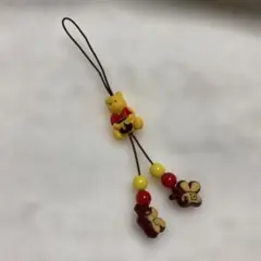 プーさん ストラップ ビーズ付き