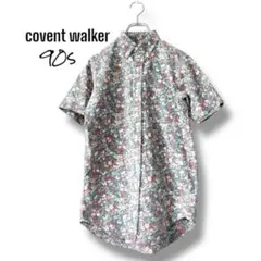 90's covent walker リバースプリント ボタンダウンシャツ花柄