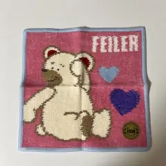 【新品未使用】FEILER クマデザイン ハート ハンカチ テディくん
