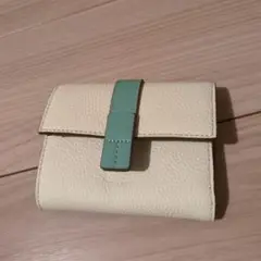 アイボリー ミントグリーン 三つ折り財布