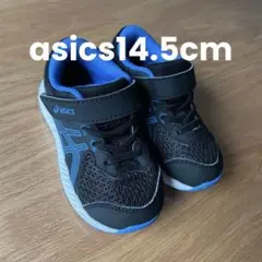 【14.5cm】asics キッズスニーカー黒/青