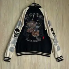DOG TOWN ドッグタウン　スタジャン　レッド　ブラック　XL 赤黒　刺繍 DOGTOWN 黒龍 スカジャン 刺繍ジャケット XL 赤 デカロゴ - メルカリ