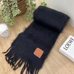 【LOEWE】 ロエベ モヘアマフラー 黒