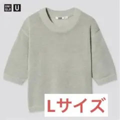 コットンブレンドクルーネックセーター　L 50 ライトグリーン