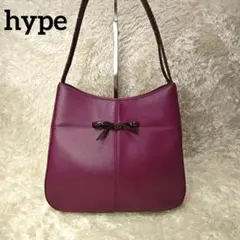 HYPE トートバッグ レザー ワインレッド 上品 美品 リボン 本革