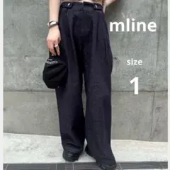 mline ウエストタックデニム ブラック　サイズ1　ワイド