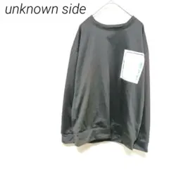 unknown side ポケット付き ブラックスウェット　 L カジュアル