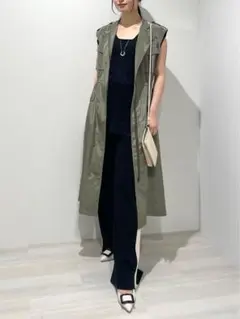 24SS♡グレースクラス グレースコンチネンタル ミリタリーロングジレ 36