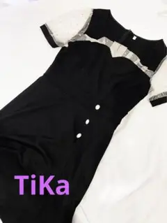 TiKa スパンコール黒ワンピース　キャバ嬢　ドレス　タイト　美しい
