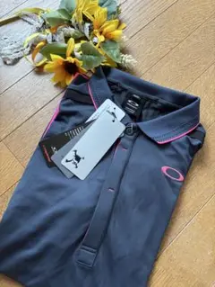 Oakley オークリ　ネイビー/ピンク ゴルフポロシャツ 新品タグ付きメンズM