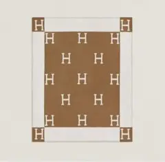 新品未使用 エルメス プレードアヴァロン ブランケット エクリュ / キャメル