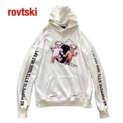 Rovtskiロフトスキー スウェットパーカー くまクマ 白ホワイト