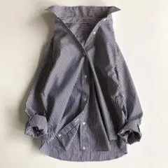 ミューズドゥドゥーズィエムクラス コットンシャツ 2way ストライプ 38