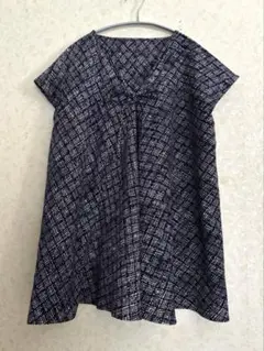 浴衣リメイク フレアブラウス リボン フレンチスリーブハンドメイド