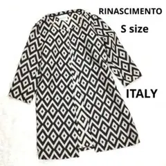 美品 RINASCIMENTO リネンライク ノーカラージャケット ダイヤ S