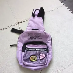紫色 バッグ メッシュポケット付き