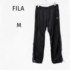 FILA ブラック パープル 黒 紫 ジャージパンツ ウエストゴム M