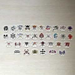 ONEPIECEワンピース 海賊旗 ミニ シール ステッカー 【34種】