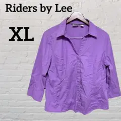 Riders by Lee【XL】リー パープル 五分袖 シャツ ジャケット 紫