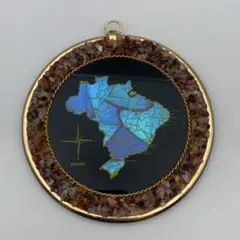 モルフォ蝶のブラジル地図 壁飾り