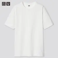 ユニクロ　U　クルーネックTシャツ　ホワイト　白　L