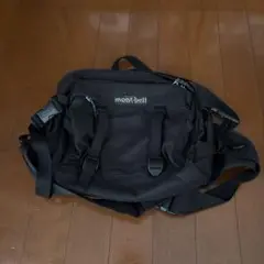 【希少】モンベル 90s 旧ロゴ ウエストバッグ　ボディバッグ ビンテージ　黒