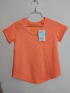 フットマーク株式会社　オレンジTシャツ紫外線カット給水撥水加工　タグ付き新品S
