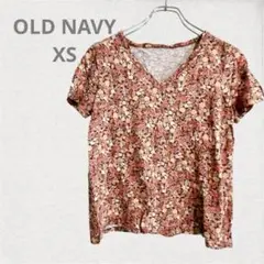 OLD NAVY フラワープリント Vネック 半袖Tシャツ　XS