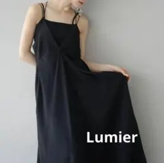 【Lumier/リュミエ】リネンタッチカシュクールキャミワンピース/ブラック