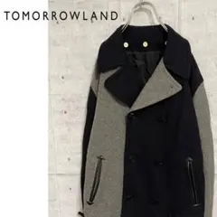 【レアデザイン】TOMORROWLAND バイカラーピーコート 2色グレー×紺